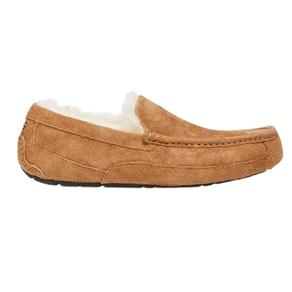 Ugg Mens Ascot Slippers US 9 EU 42 Chestnut Suede Slip On GUC main image 13